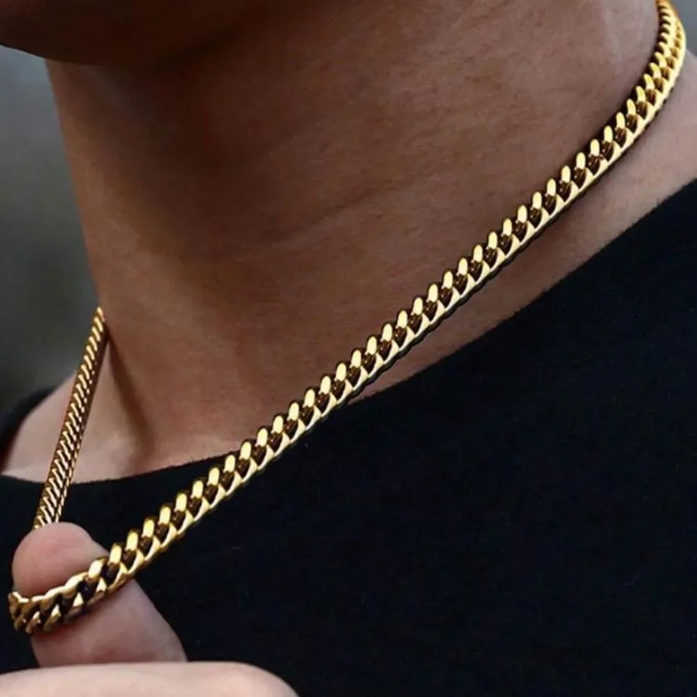 3for$20 Chain Men's Chain Necklace Daily Gift, gold color of silver color